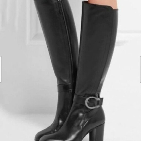 $1869 Gucci Dionysus tall Elegant black boots Sz 37.5 Sz 7.5 New with Box - Picture 1 of 13